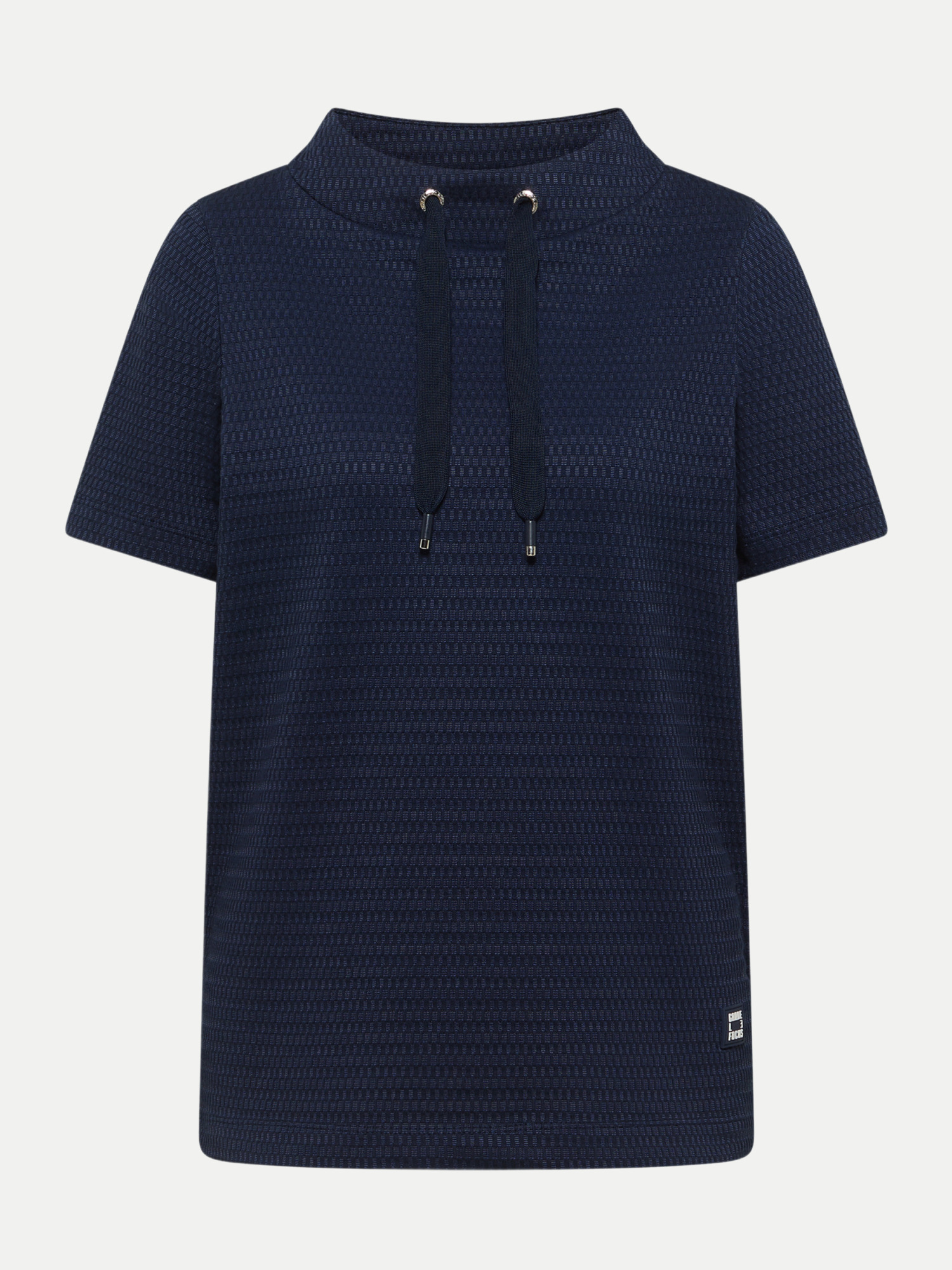 Cecil T-Shirt mit Stehkragen Blau M