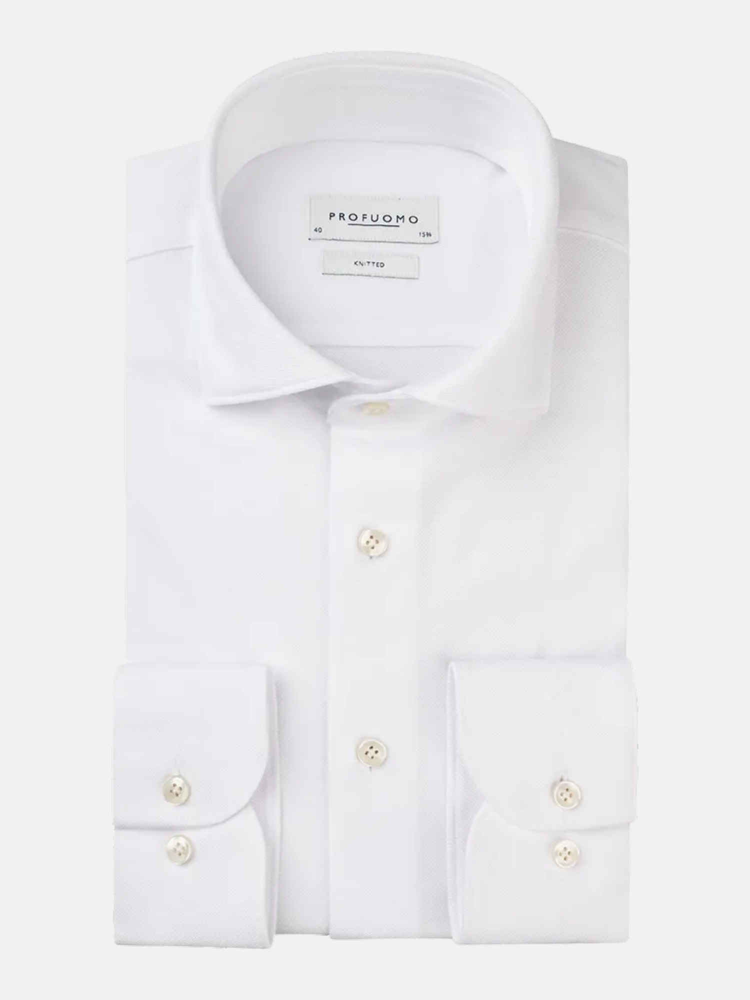 PROFUOMO Knitted-Hemd Weiß 44