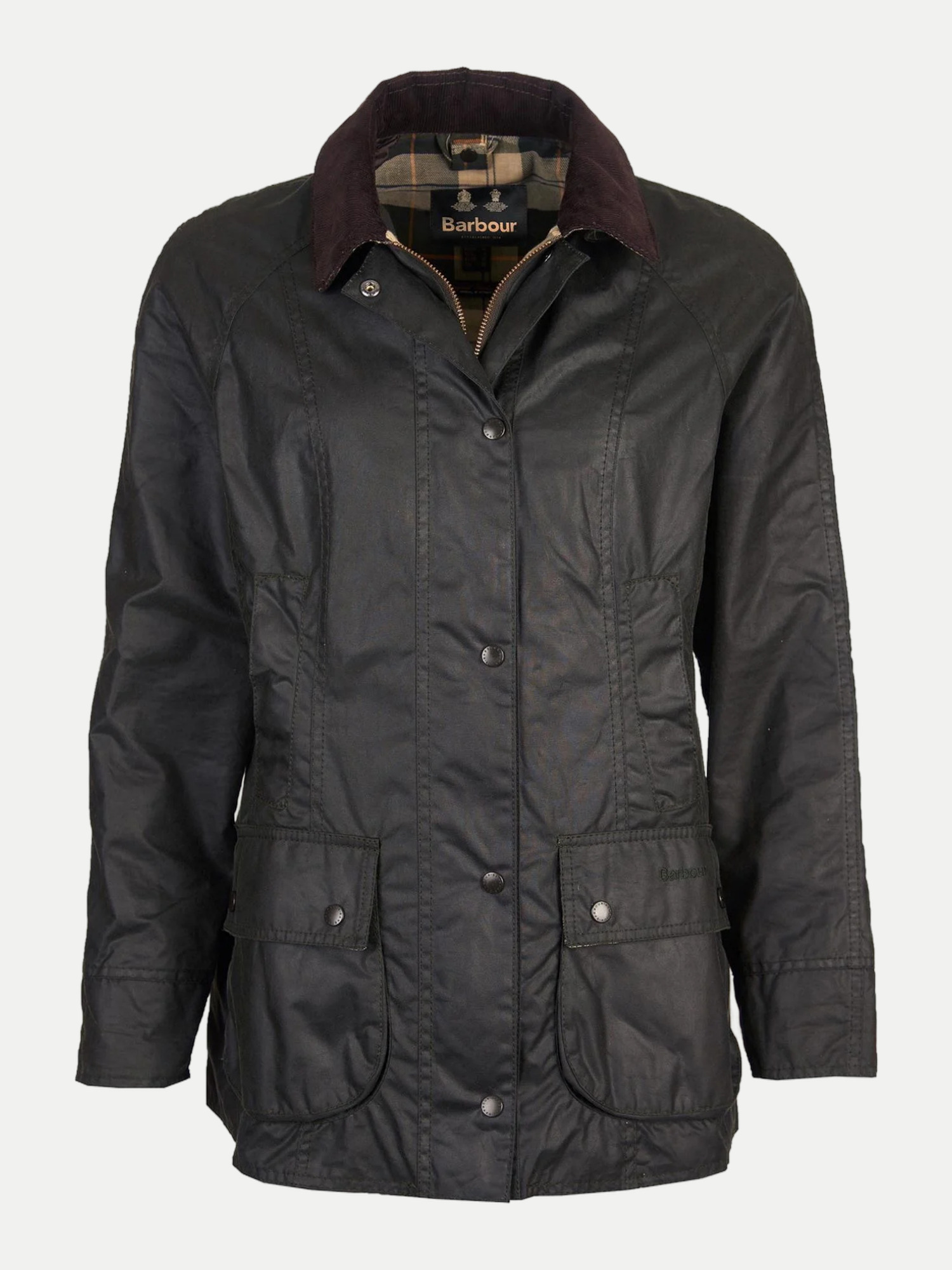 Barbour Wachsjacke Beadnell Grau 46