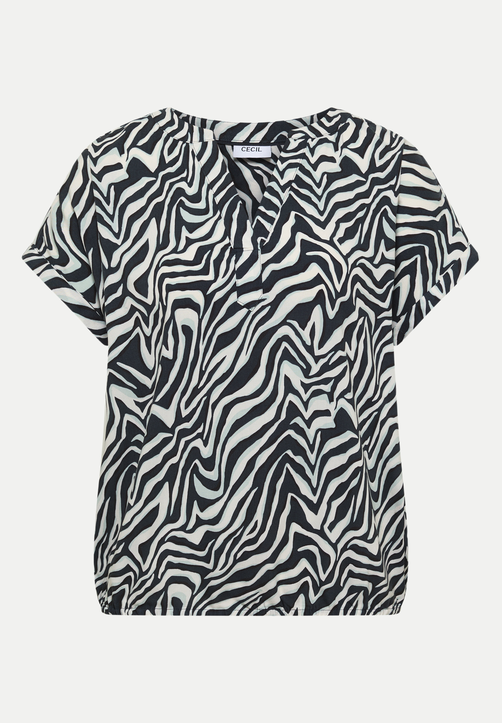 Bluse mit Zebra-Print Schwarz M