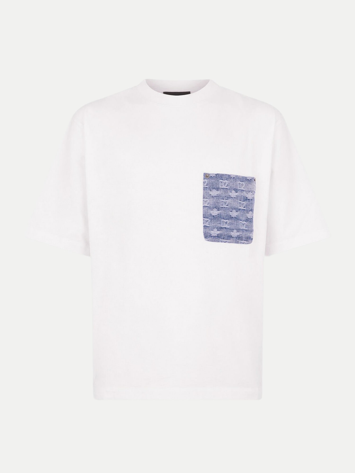 Loose Fit T-Shirt mit Brusttasche Weiß M