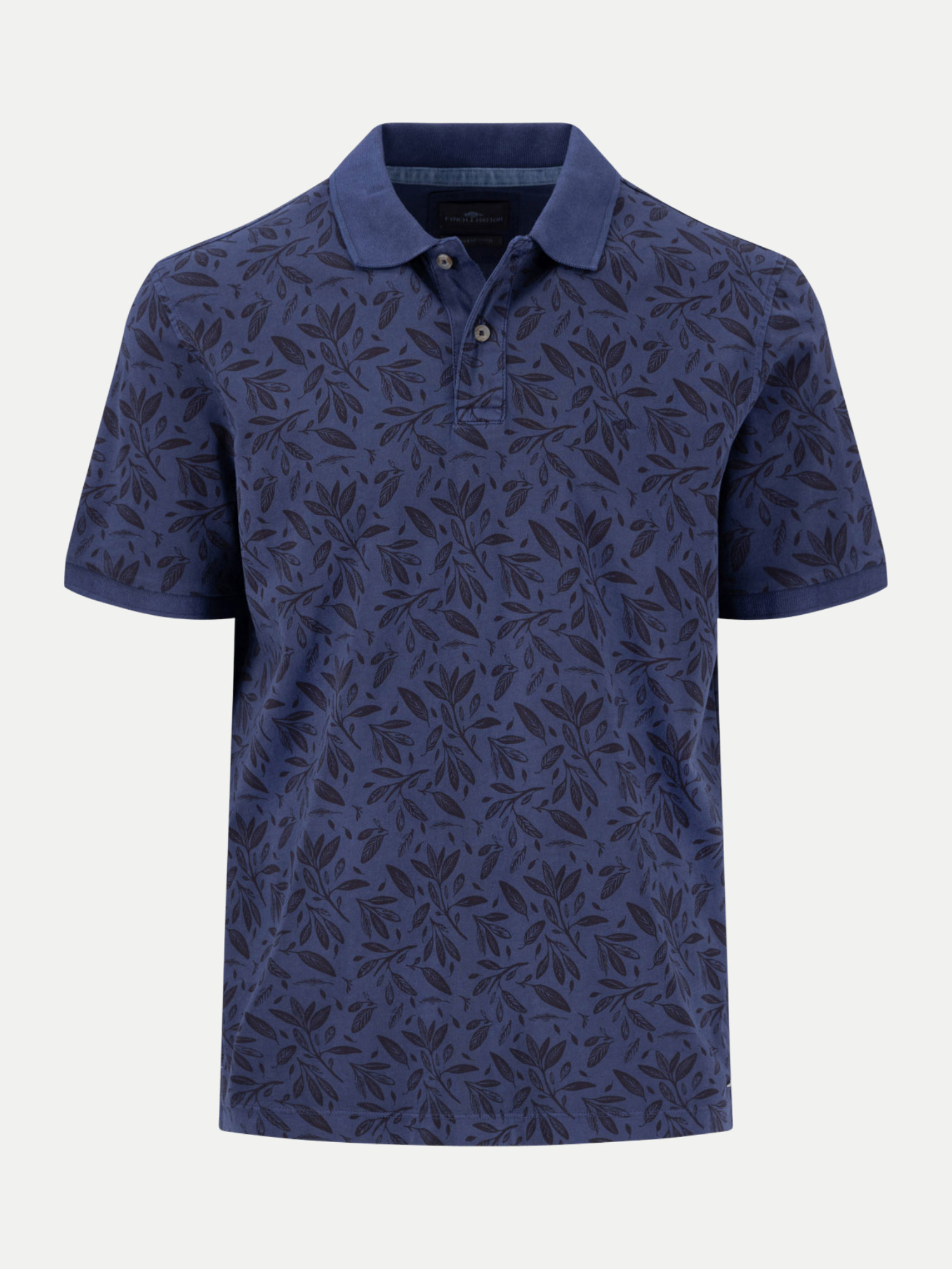 Poloshirt mit Alloverprint Blau M