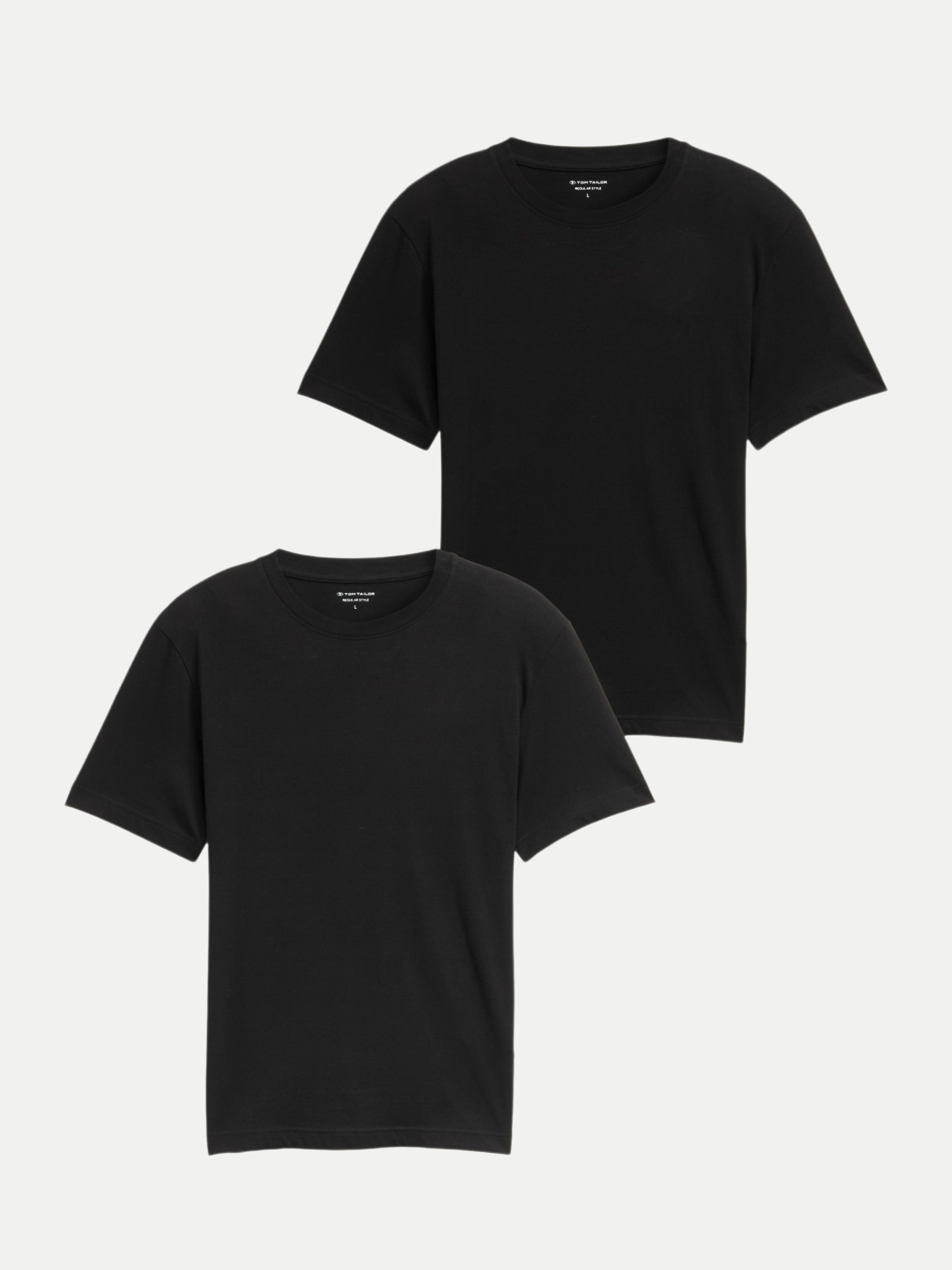 Basic T-Shirts im 2er-Pack Schwarz XL