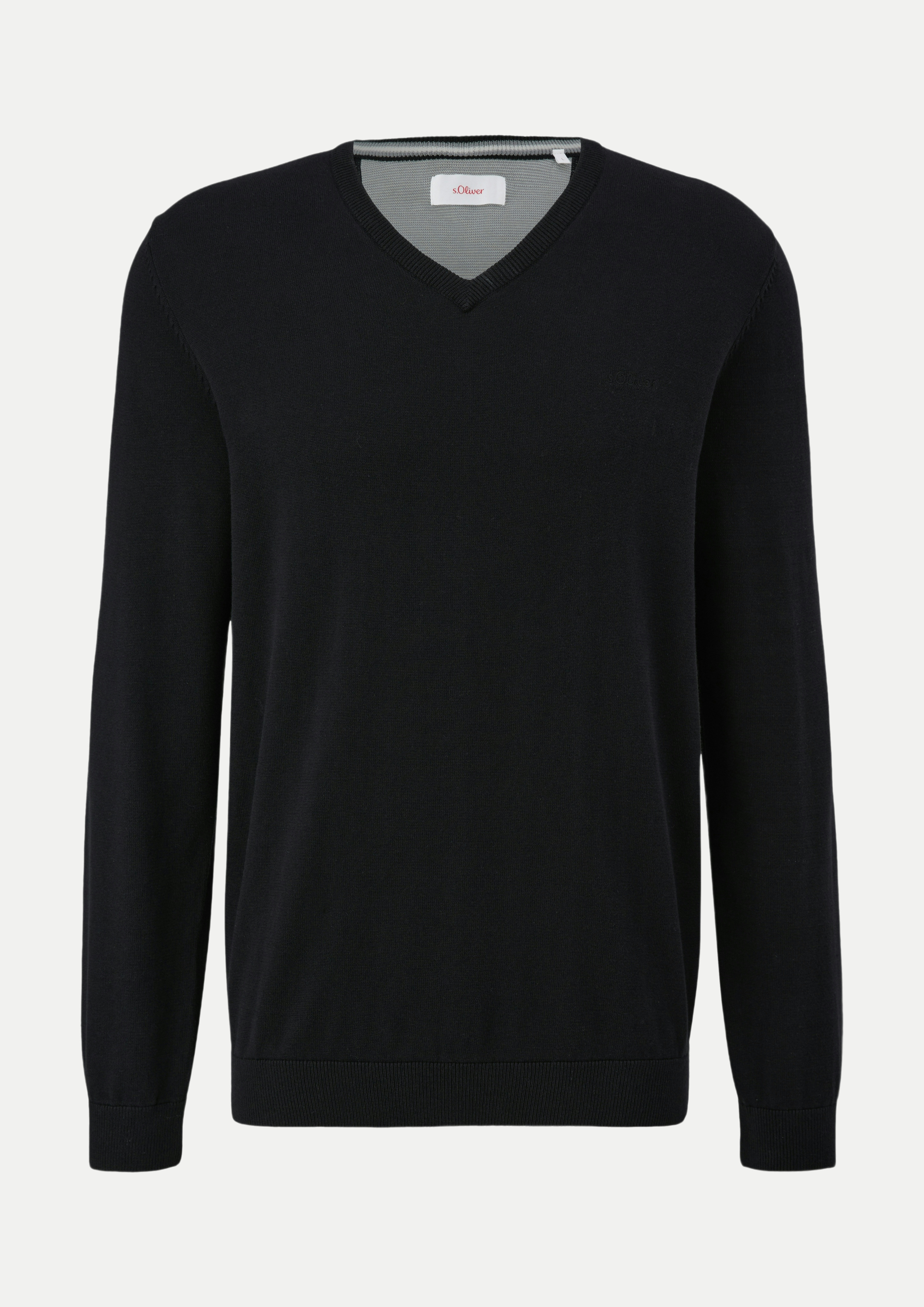 RED LABEL Strickpullover mit V-Ausschnitt Schwarz S