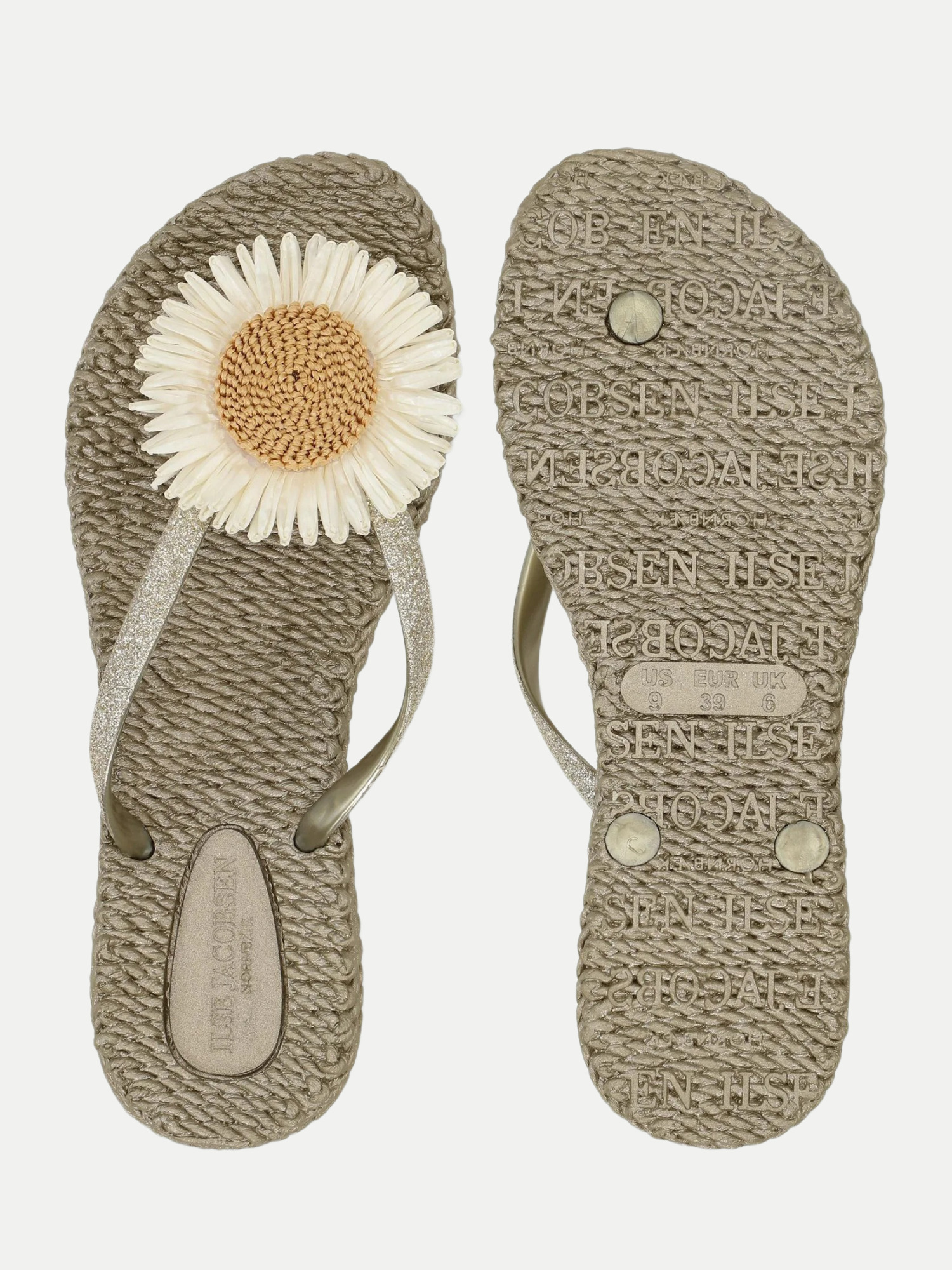 Flip-Flops mit Blumendetail Beige 40