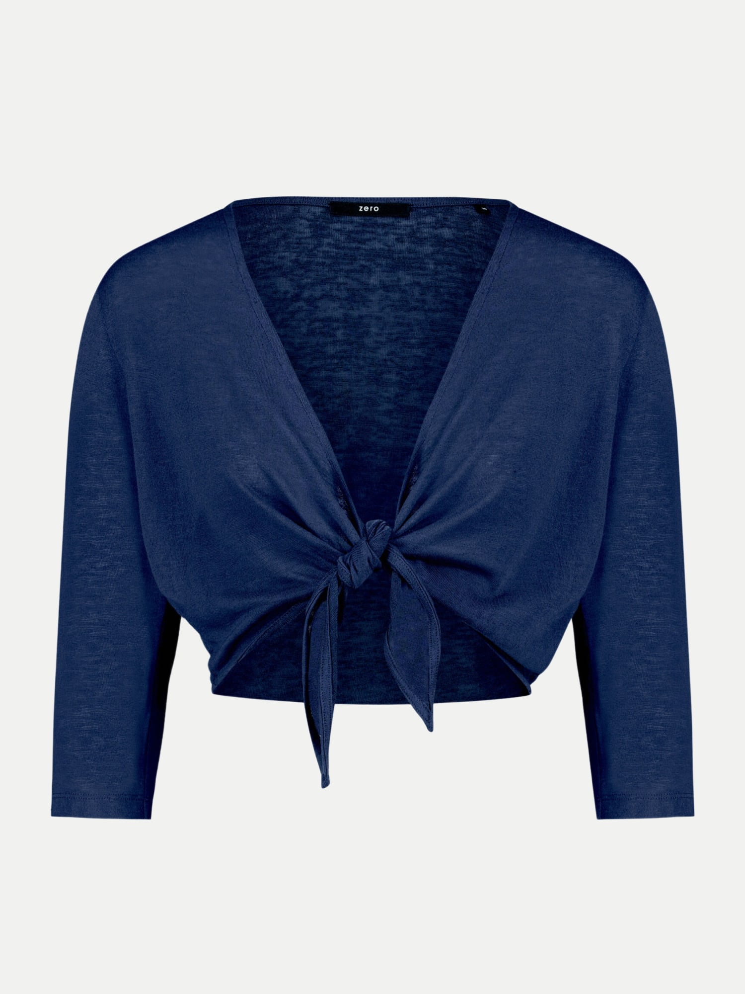 Bolero mit 3/4 Arm zum Binden Blau 36