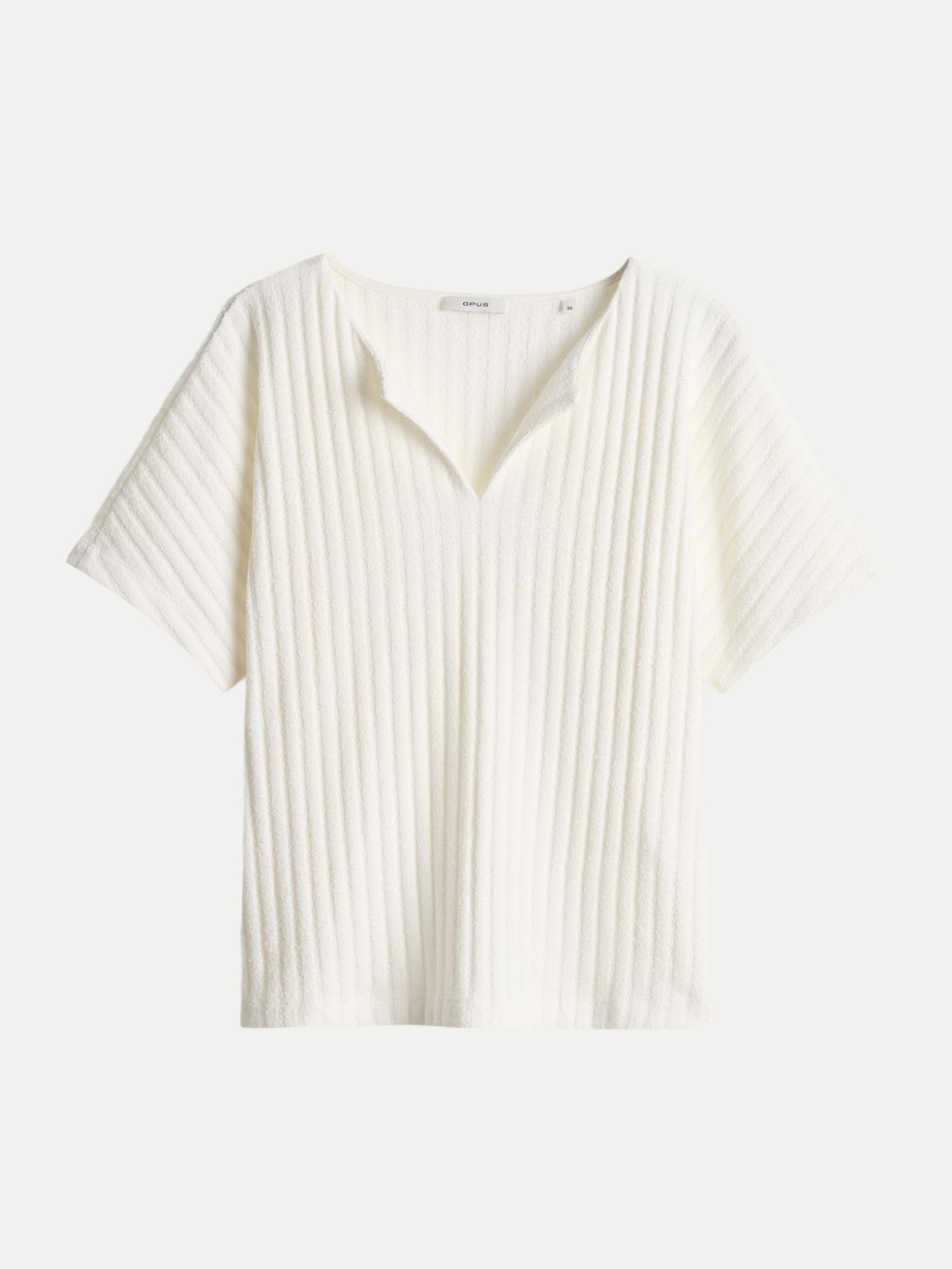 Jerseyshirt Sombri in Rippoptik Weiß 36