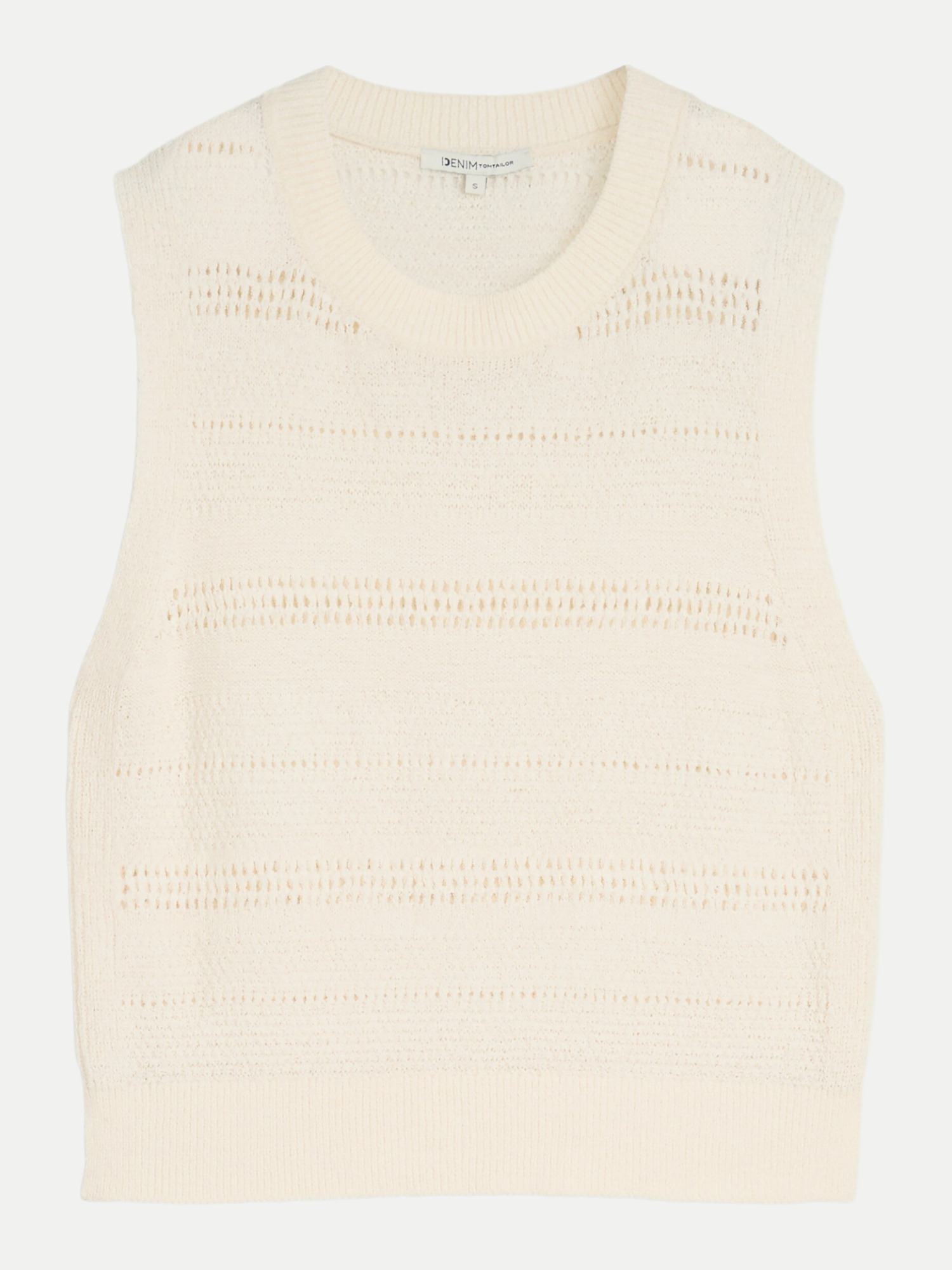 Strickweste mit Lochmuster Weiß L