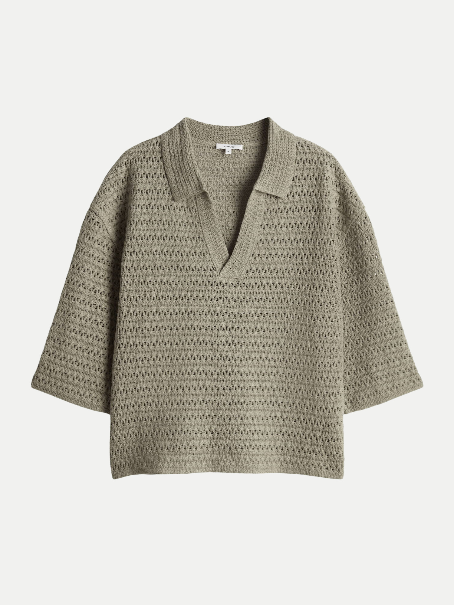 Kurzarmpullover Garakino mit Lochmuster Beige 36