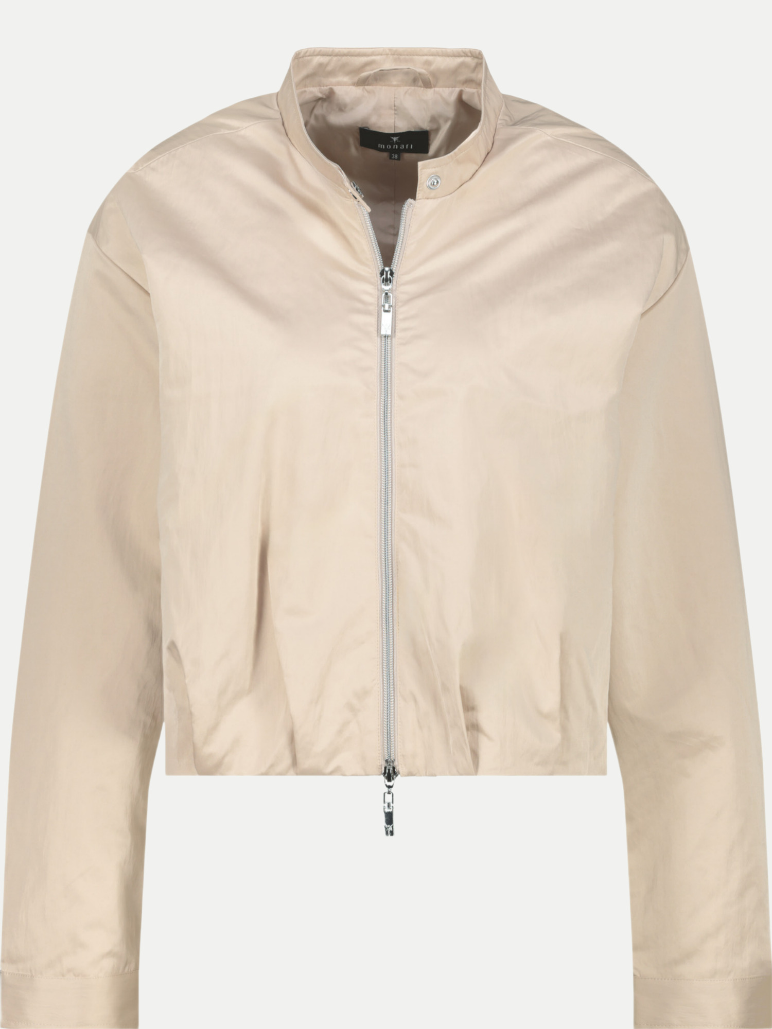 Nylon Jacke mit Stehkragen Beige 46