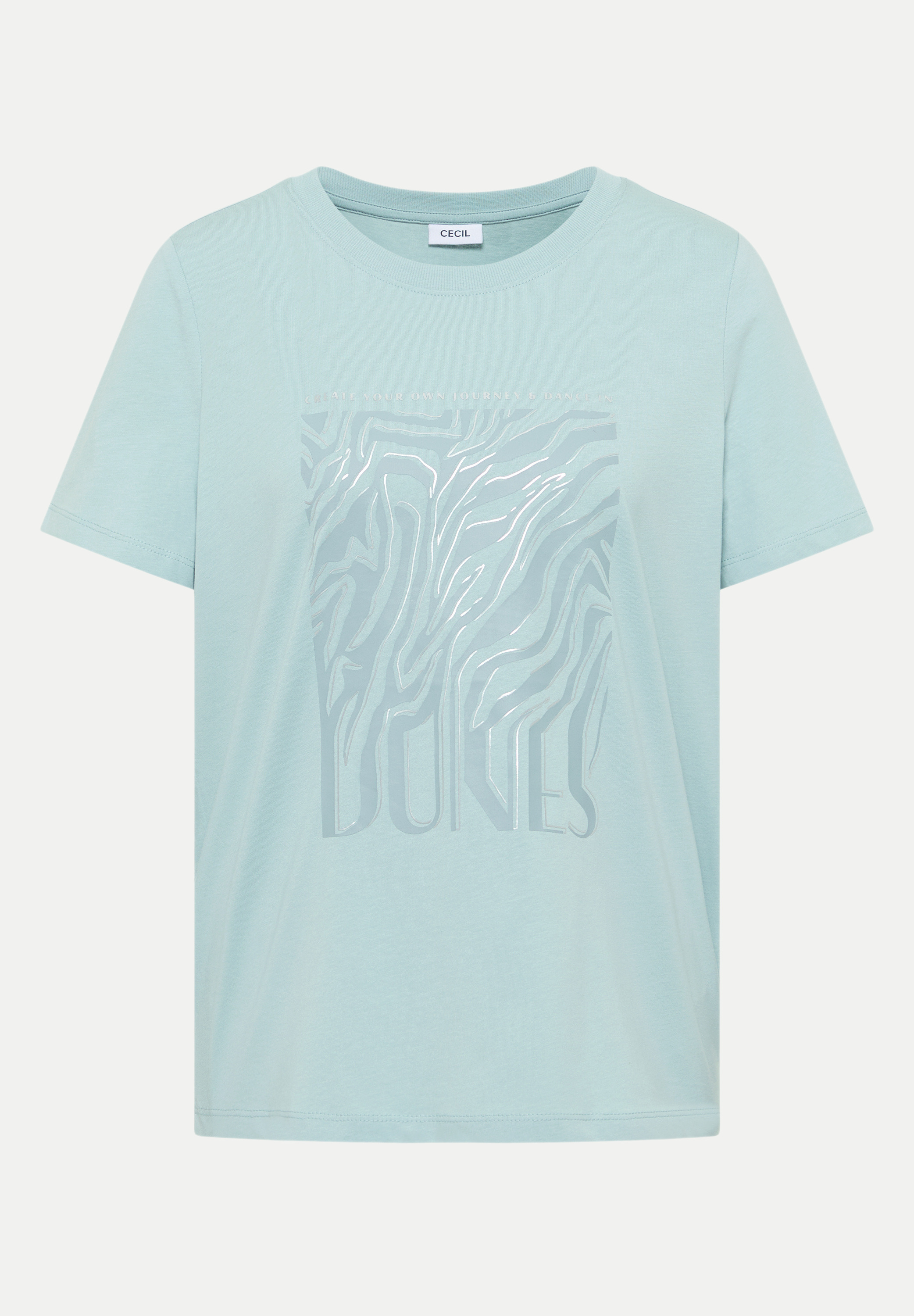 T-Shirt mit Folienprint Blau M