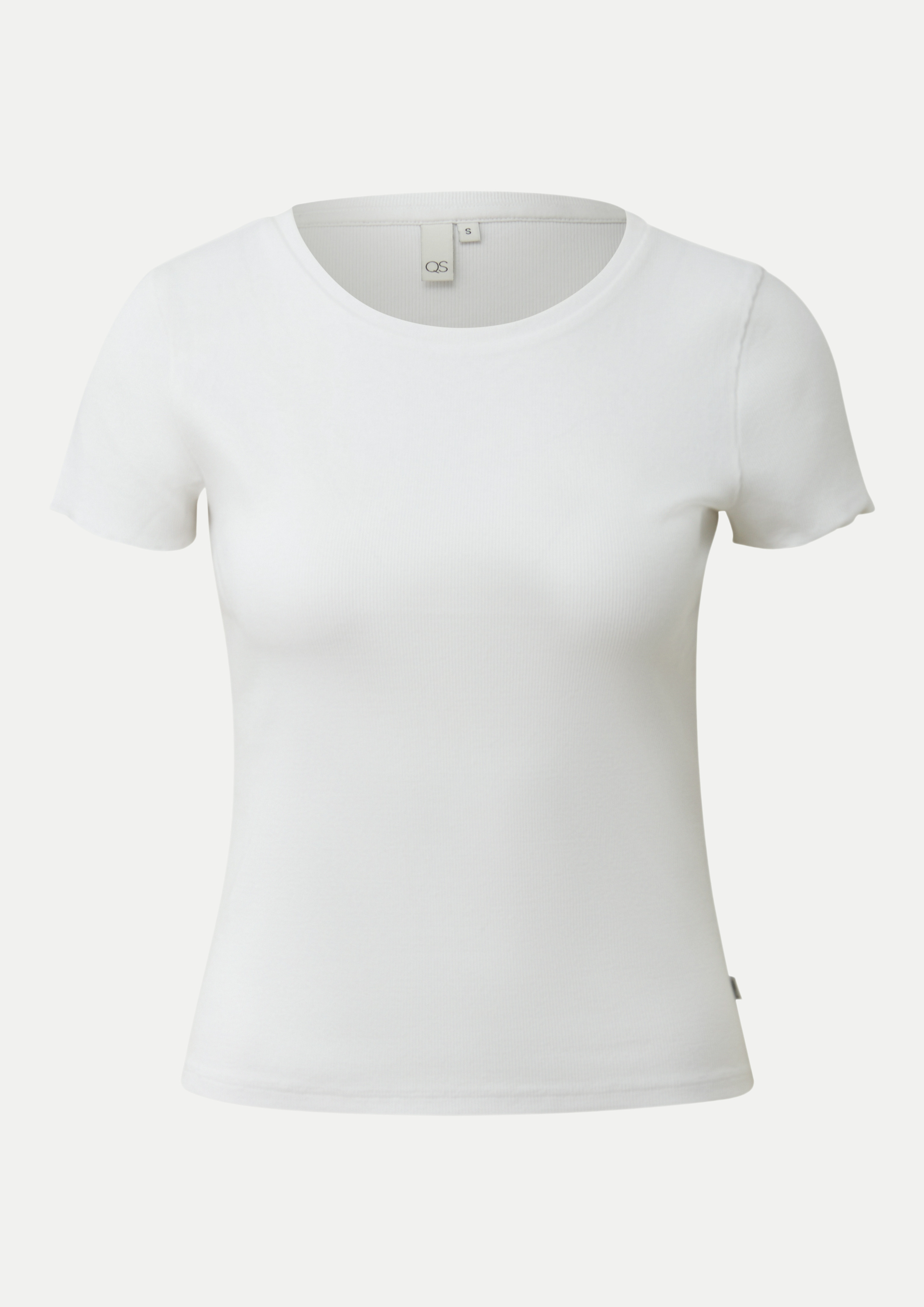 Slim-Fit Ripp- Shirt Weiß M