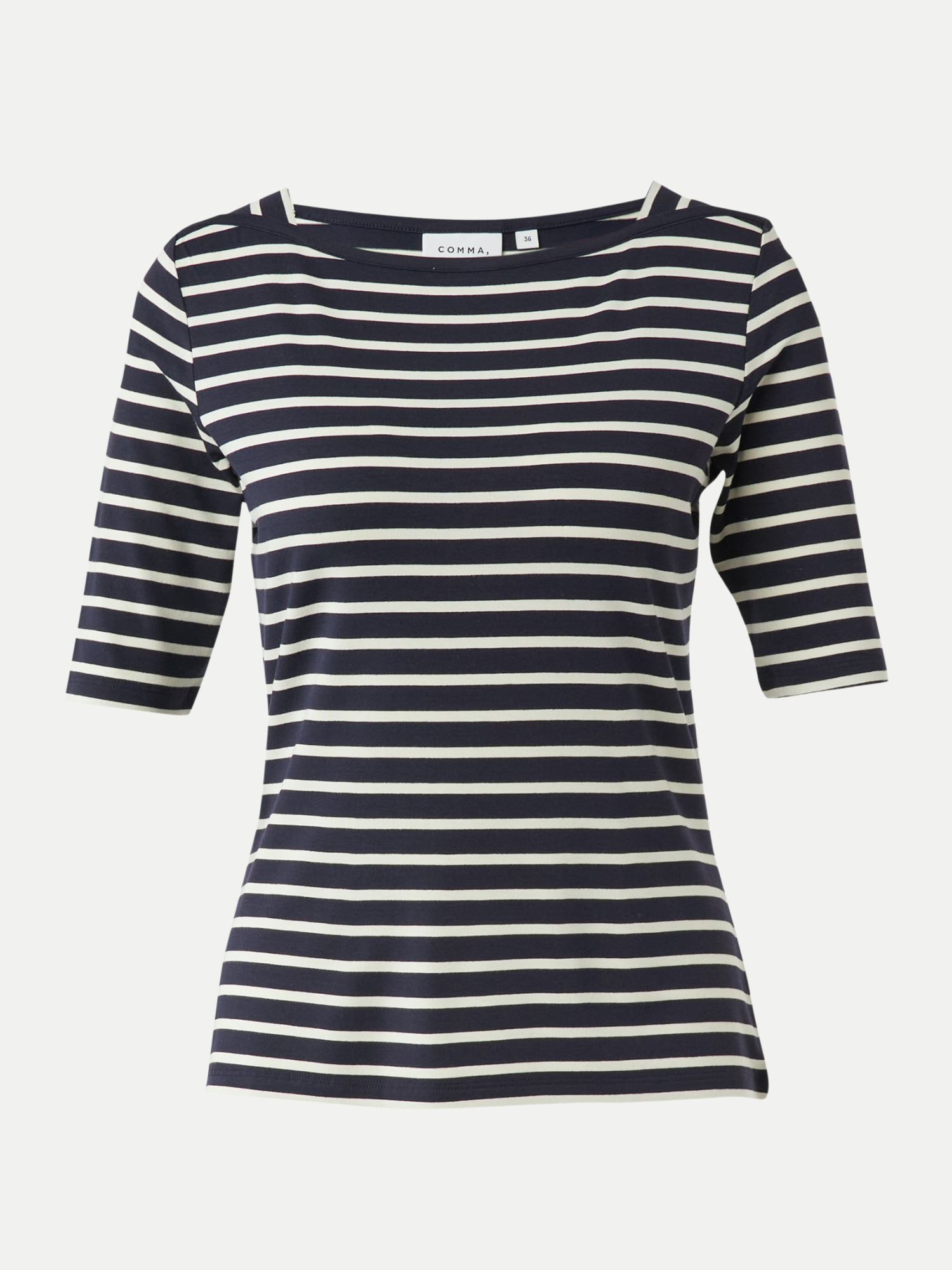 Slim-Fit Streifenshirt Blau 46