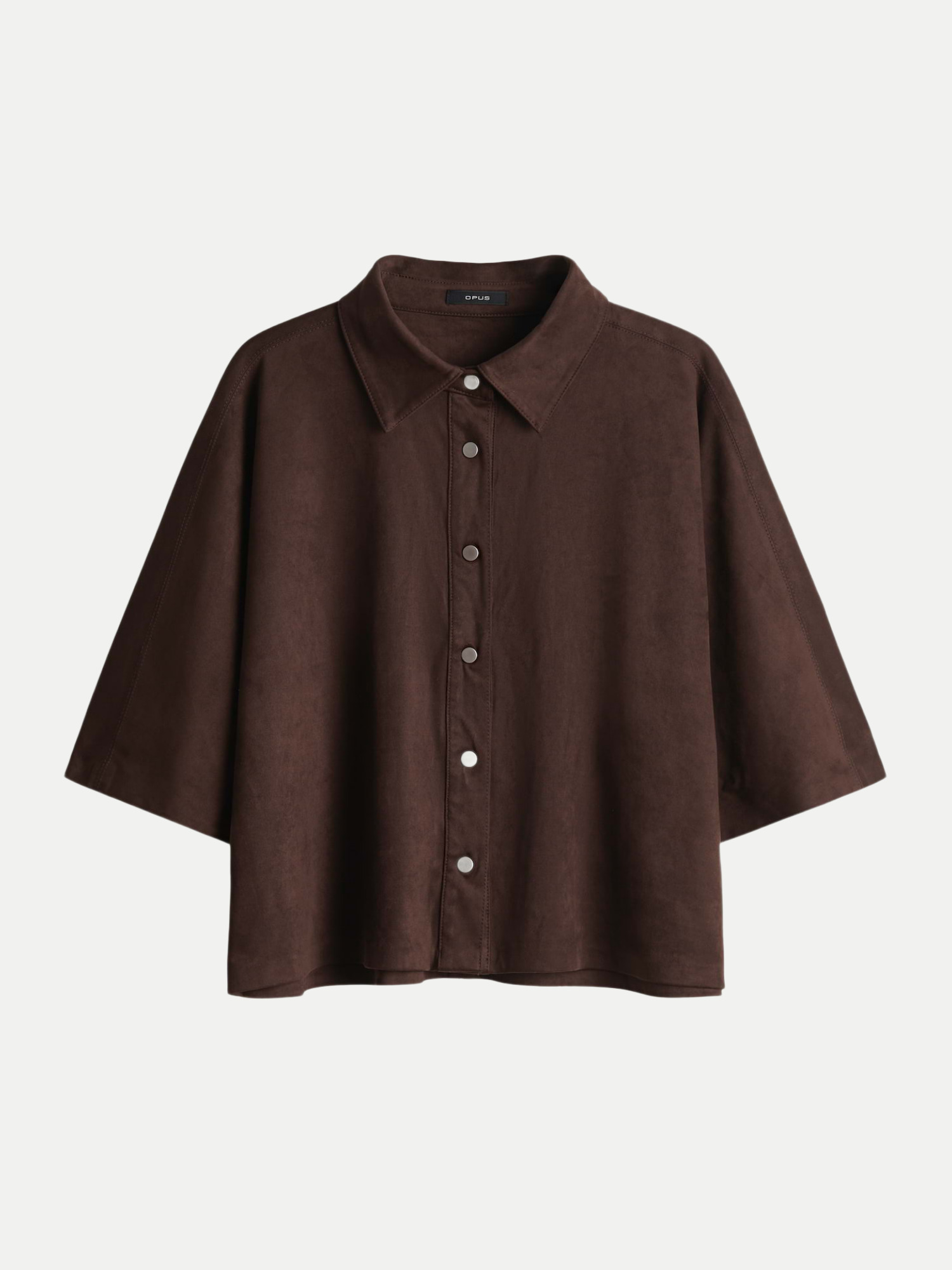Overshirt Fermes in Lederoptik Braun S