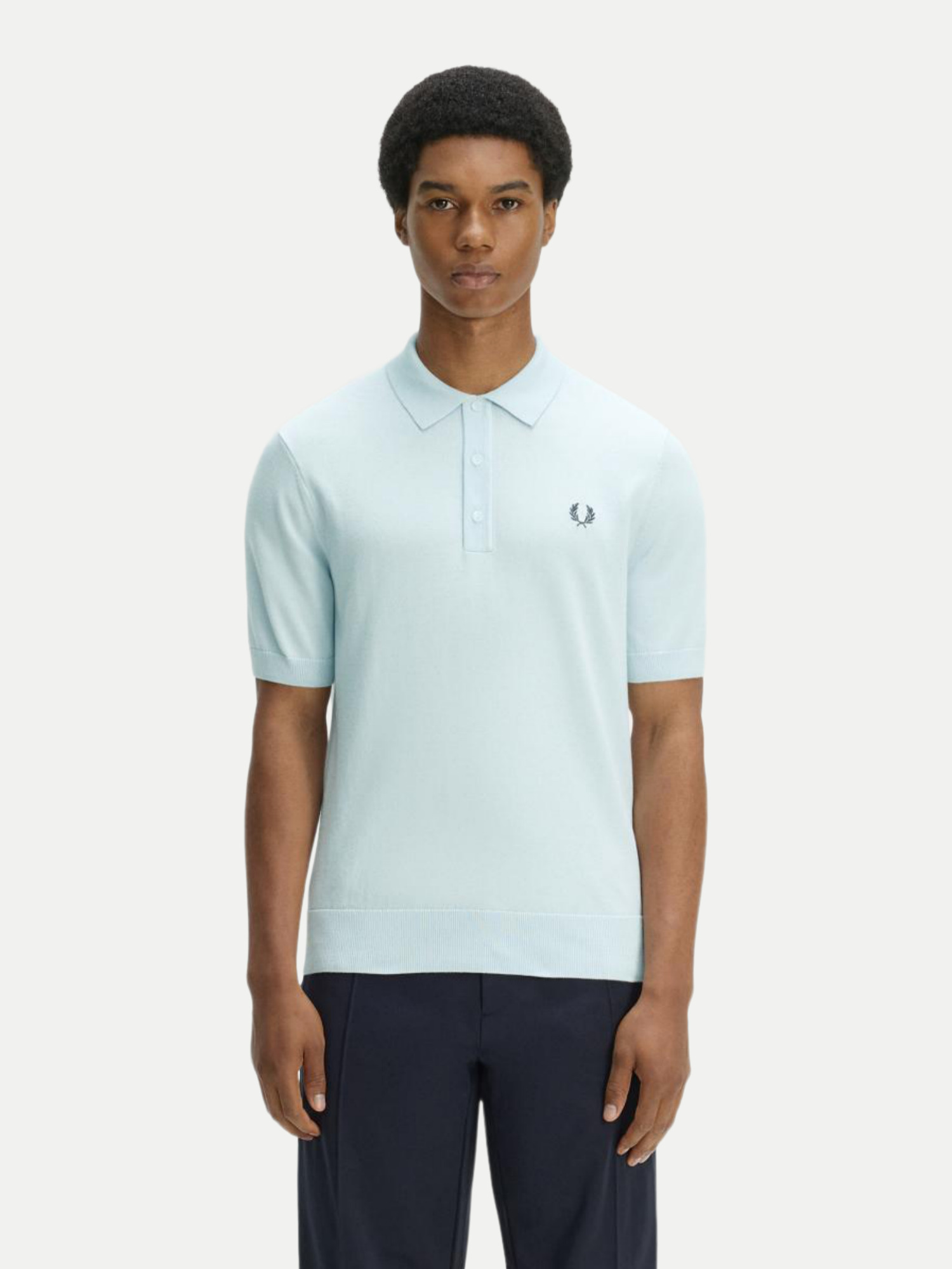 Fred Perry Strick-Poloshirt Weiß M
