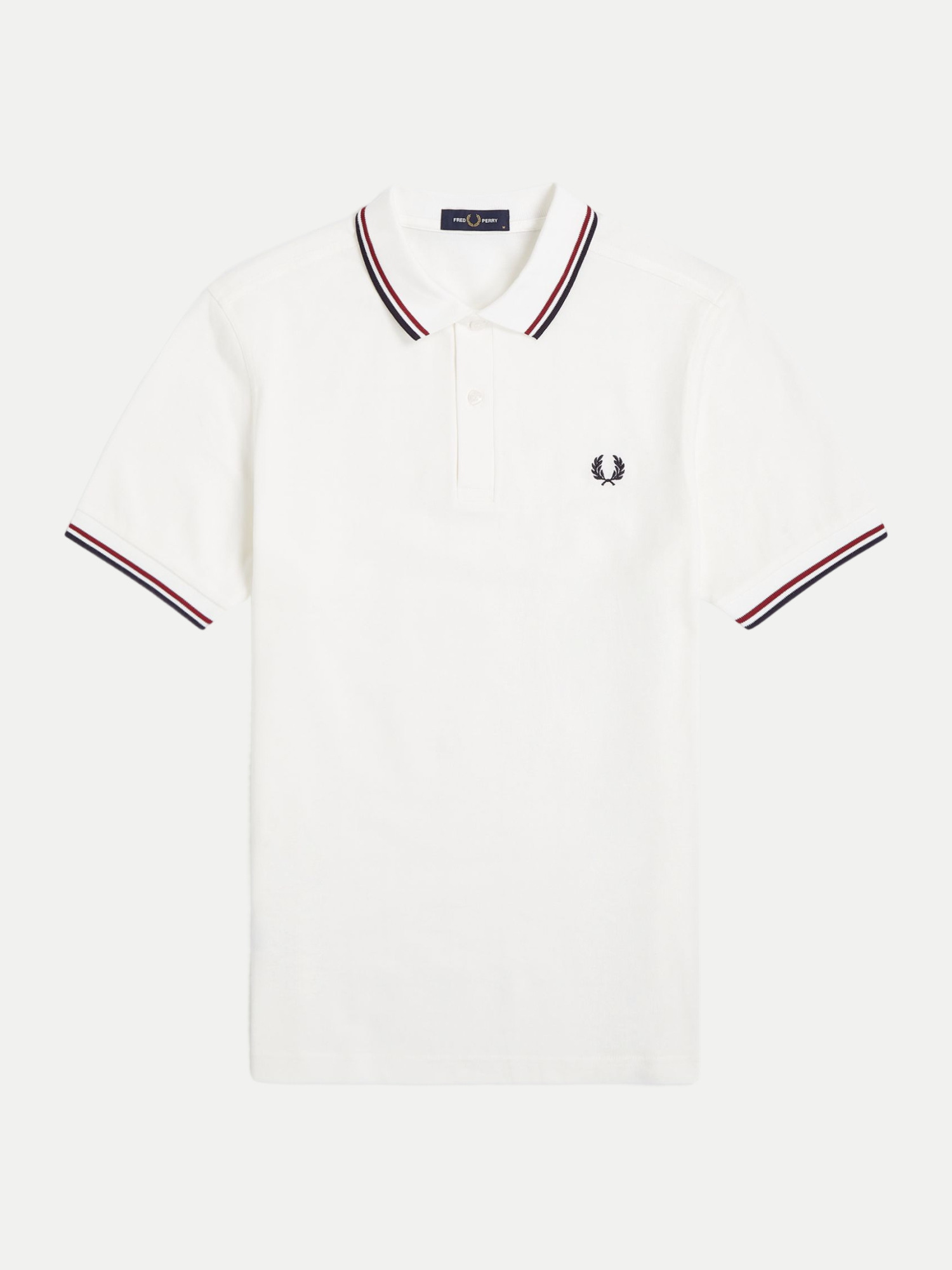 Poloshirt mit Doppelstreifen Weiß S