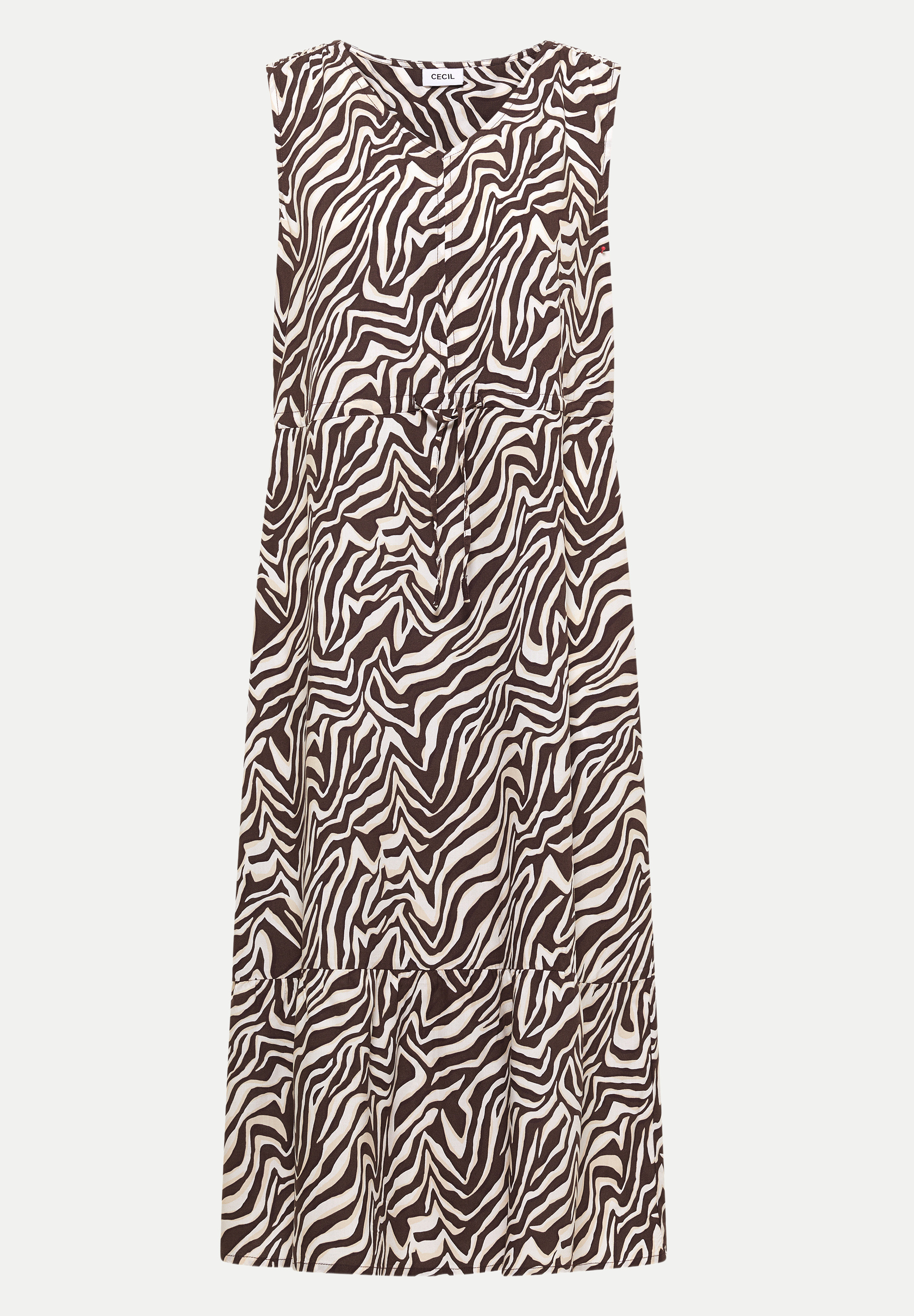 Midikleid mit Zebraprint Braun M