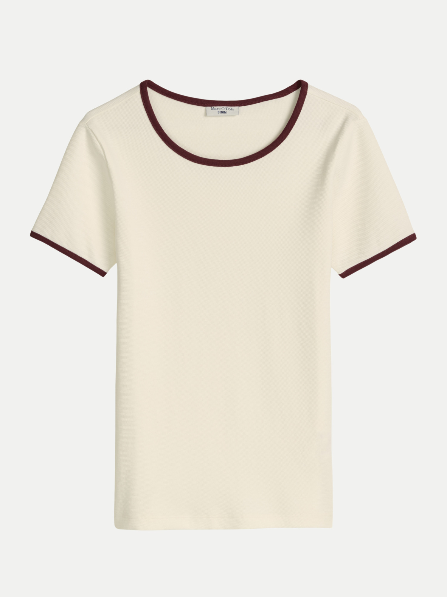Marc O' Polo T-Shirt, SSL, Eyelet Structure, Con Weiß M
