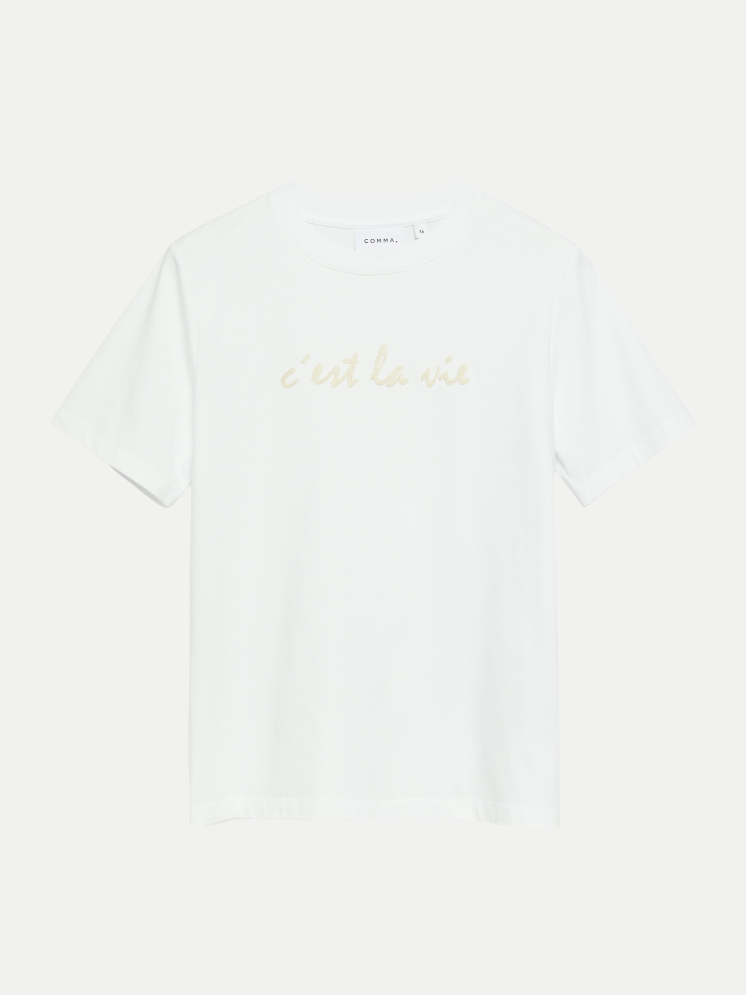 T-Shirt mit Schriftzug Weiß 38