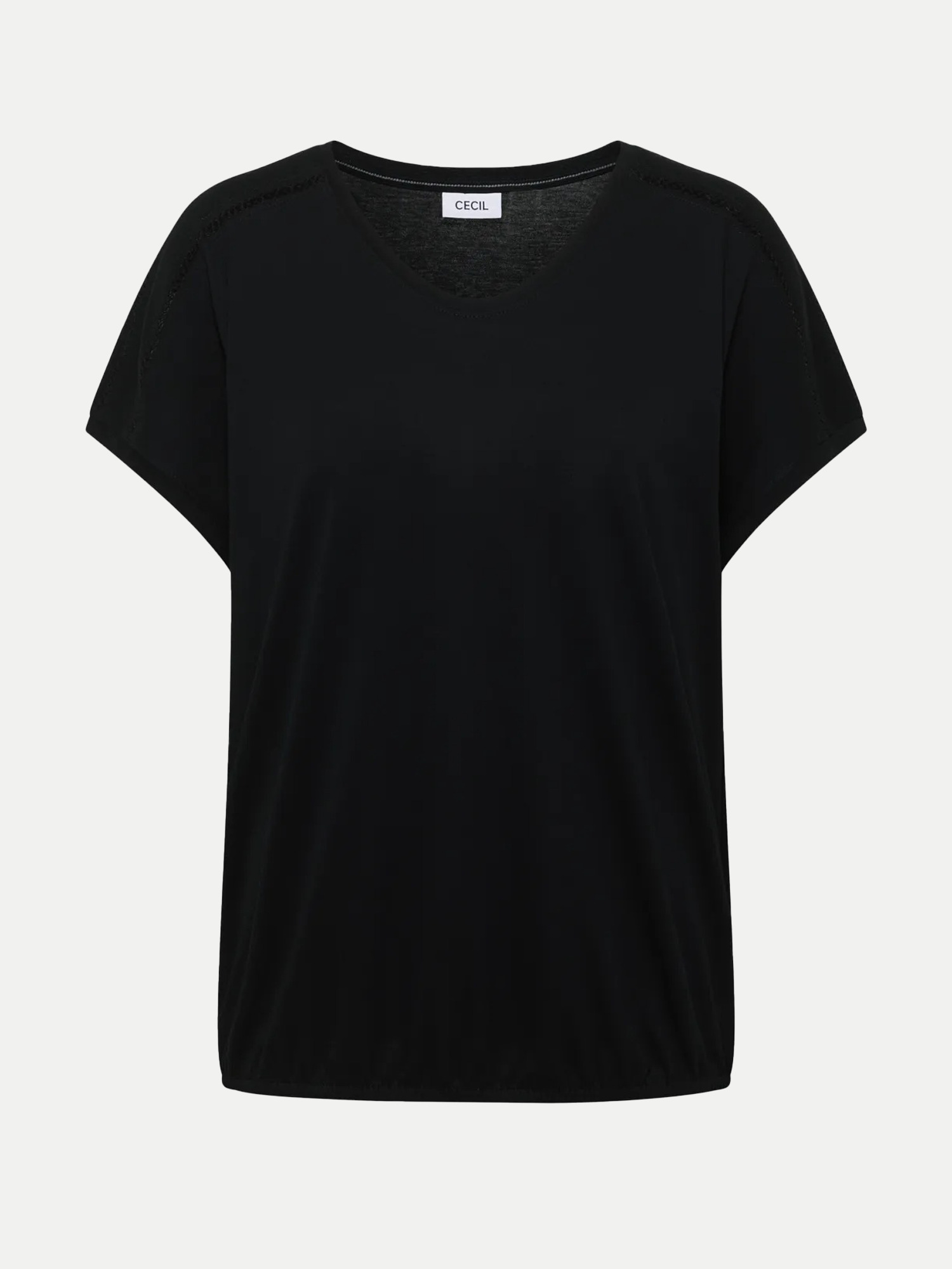 T-Shirt mit Spitzendetails Blau L