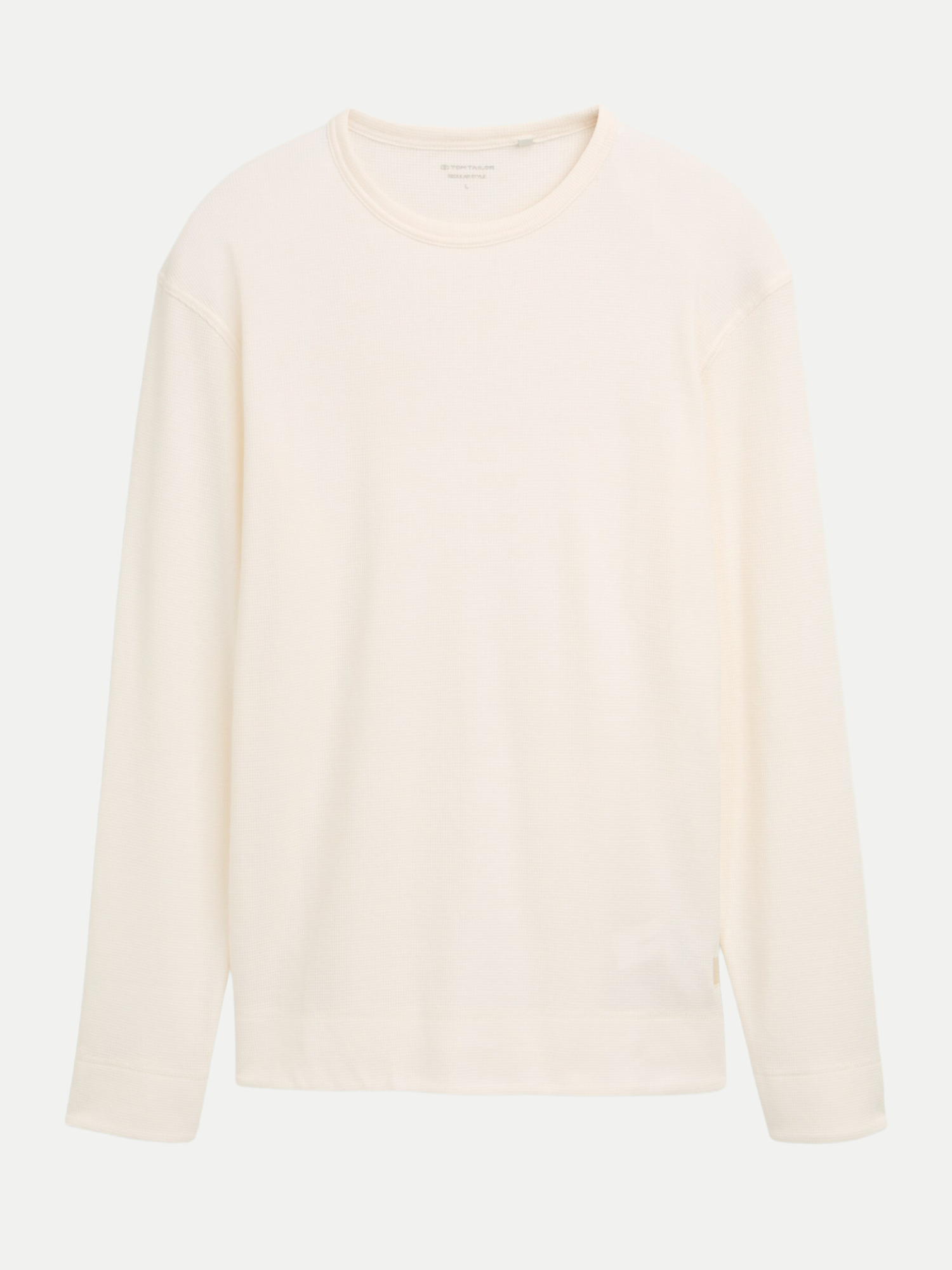 Langarmshirt mit Waffelstruktur Weiß M