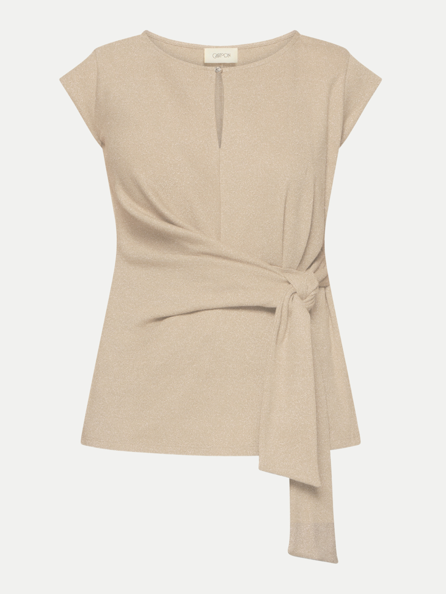 Shirt mit Bindegürtel Beige 42