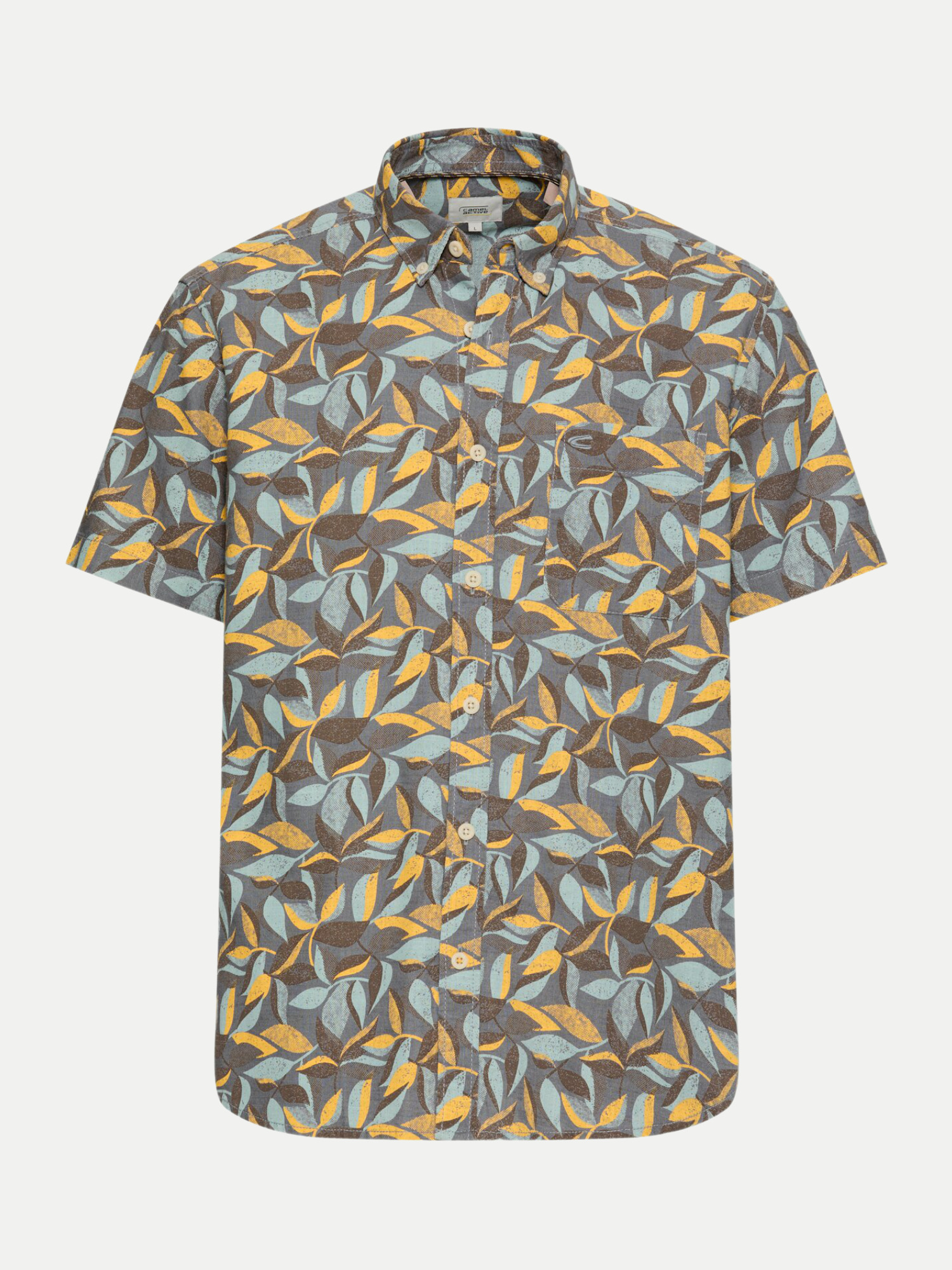Kurzarmhemd mit Blattprint Mehrfarbig 3XL