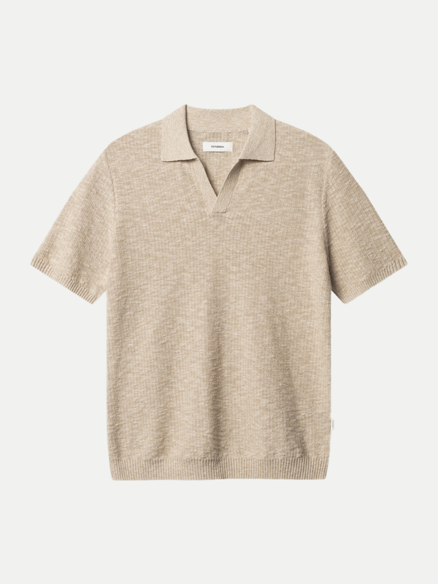 Kurzarm-Strickpullover Beige M