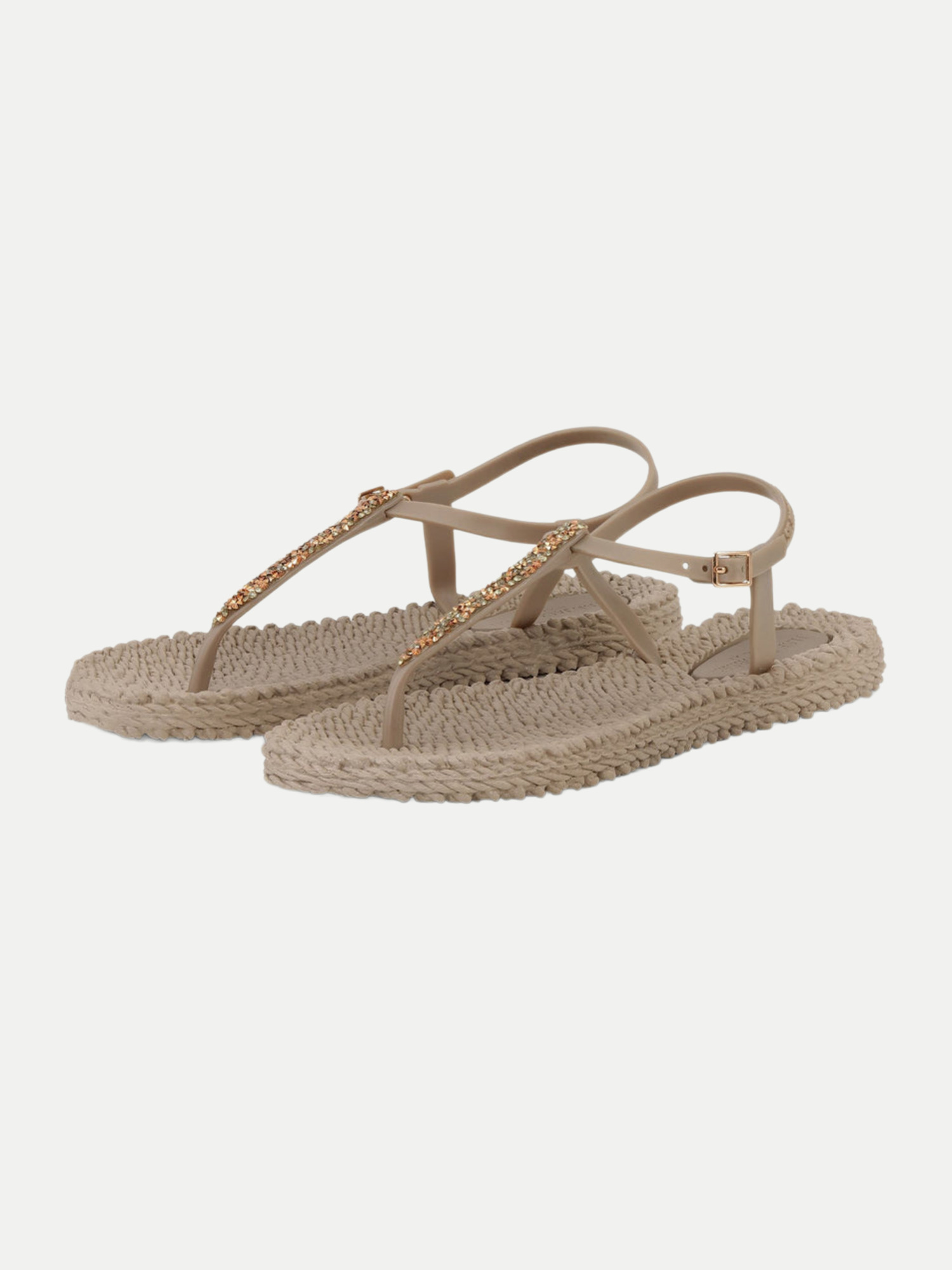 Flip Flops Cheerful mit Strasssteinen Beige 41