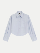 BOSS Orange Bluse mit Logo-Stickerei 456-Light/Pastel Blue bei Robert Ley