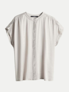 someday Jerseyshirt Koralie detail im Materialmix 20003-natural glaze bei Robert Ley