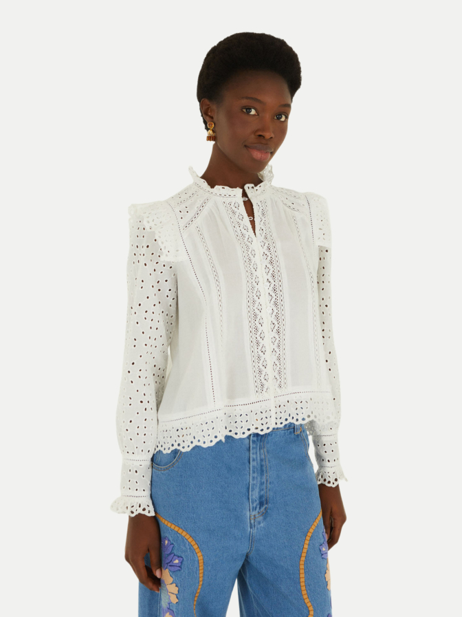 Farm Rio Lochstickerei-Bluse bei Robert Ley