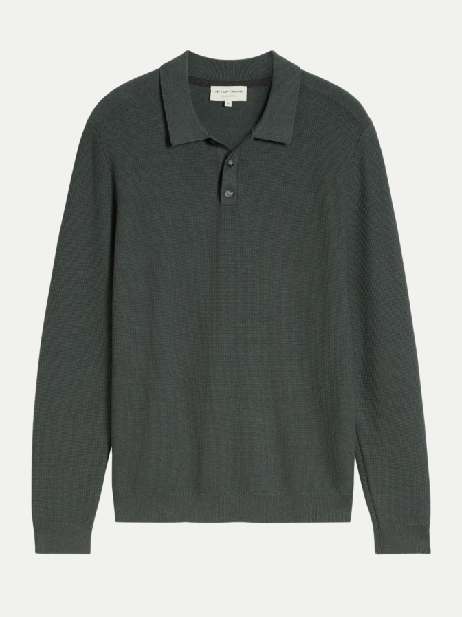 Tom Tailor Casual Langarm Strick-Poloshirt bei Robert Ley