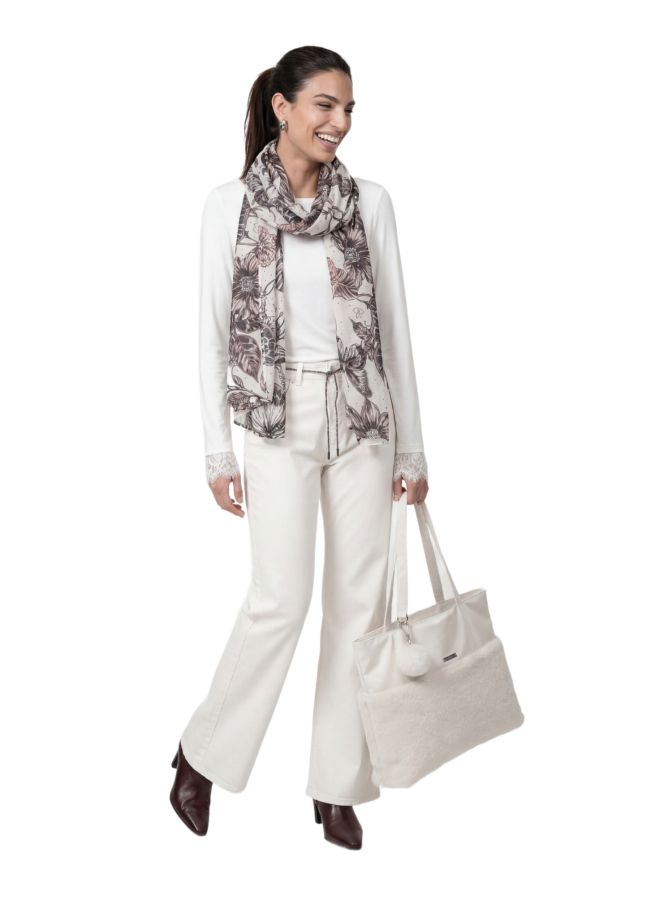 Monari Tuchschal mit Blumen-Muster bei Robert Ley