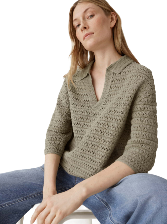 Opus Kurzarmpullover Garakino mit Lochmuster bei Robert Ley