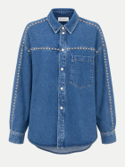 OH APRIL Jeansbluse Vivian mit Nieten-Details 2007-denim mid blue bei Robert Ley