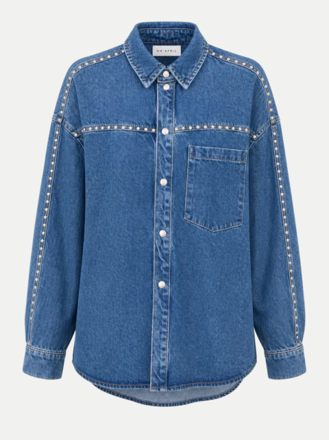 OH APRIL Jeansbluse Vivian mit Nieten-Details bei Robert Ley