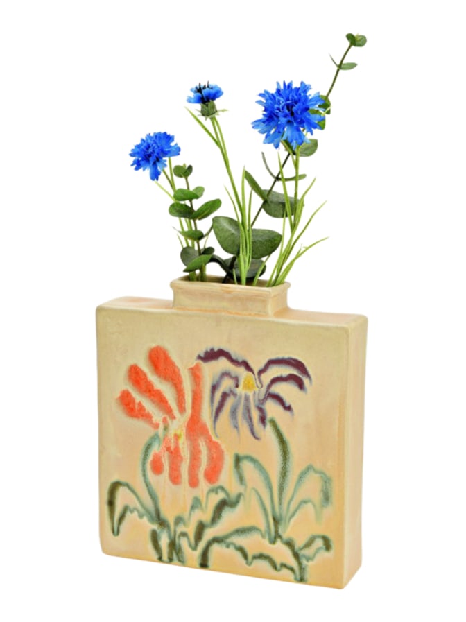 G.WURM Vase Blumen aus Steingut 24x26x6 bei Robert Ley