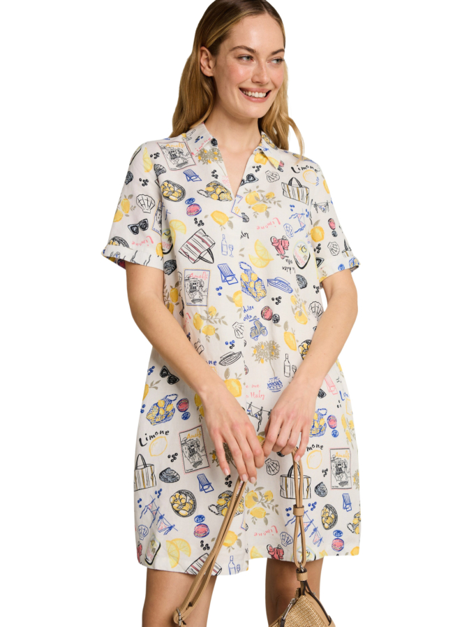Tom Tailor Casual dress linen with polo collar bei Robert Ley