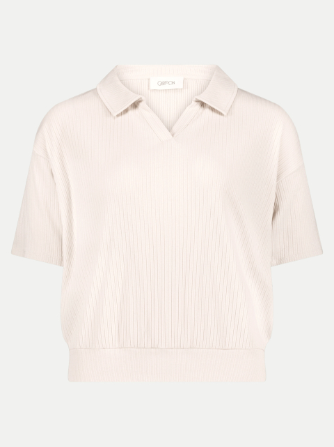 Cartoon Poloshirt mit Rippenstruktur bei Robert Ley