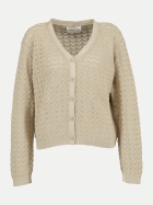 Robert Ley Strickjacke mit Ajour-Muster 261 sand-261 sand bei Robert Ley