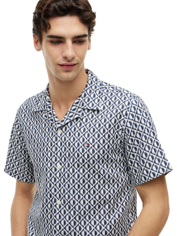 Tommy Hilfiger Kurzarm-Hemd aus Leinen-Mix bei Robert Ley