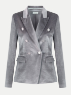 Giulia Mia Doppelreiher-Blazer aus edlem Samt 950-grau bei Robert Ley