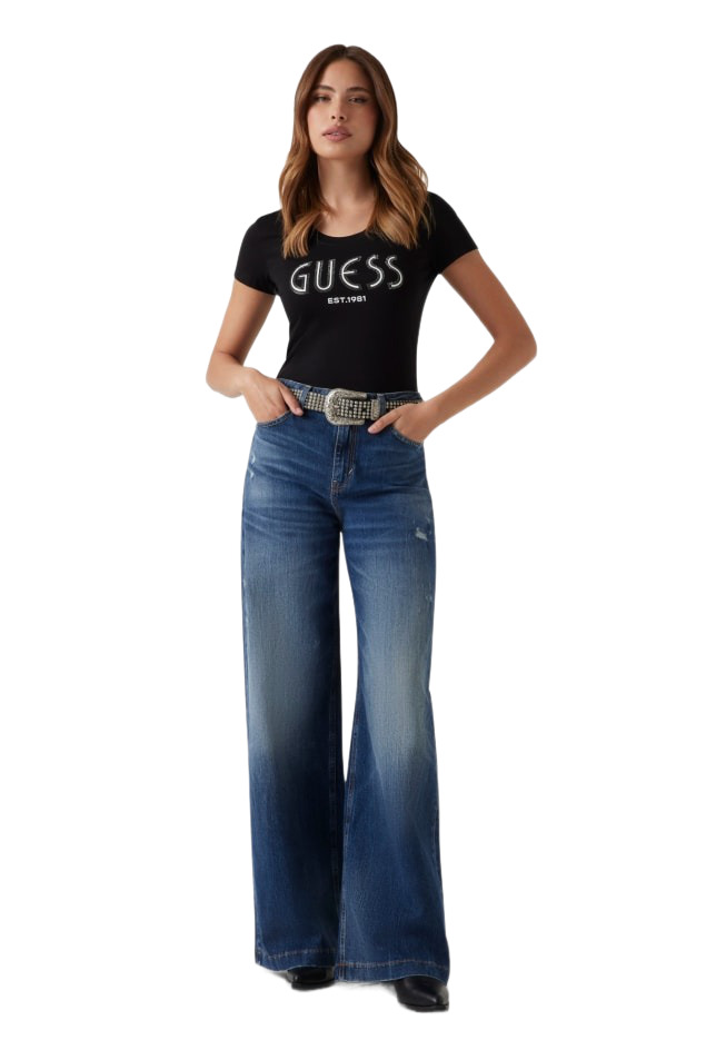 Guess T-Shirt mit Strass-Logo bei Robert Ley