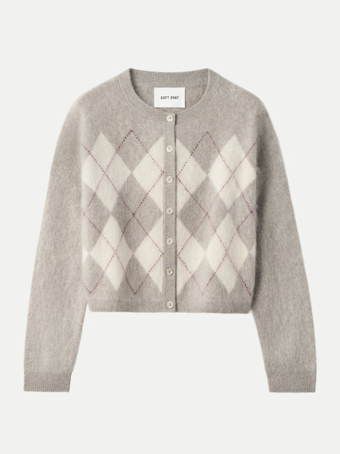 Soft Goat Kaschmir-Strickjacke mit Argyle-Muster bei Robert Ley