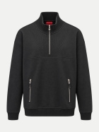 HUGO Fleece-Troyer Derenzip 001-Black bei Robert Ley