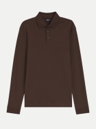 BOSS Black Woll-Poloshirt mit Logo 209-Dark Brown bei Robert Ley