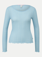 Q/S designed by Langarmshirt leicht transparent 5104-BLUE bei Robert Ley