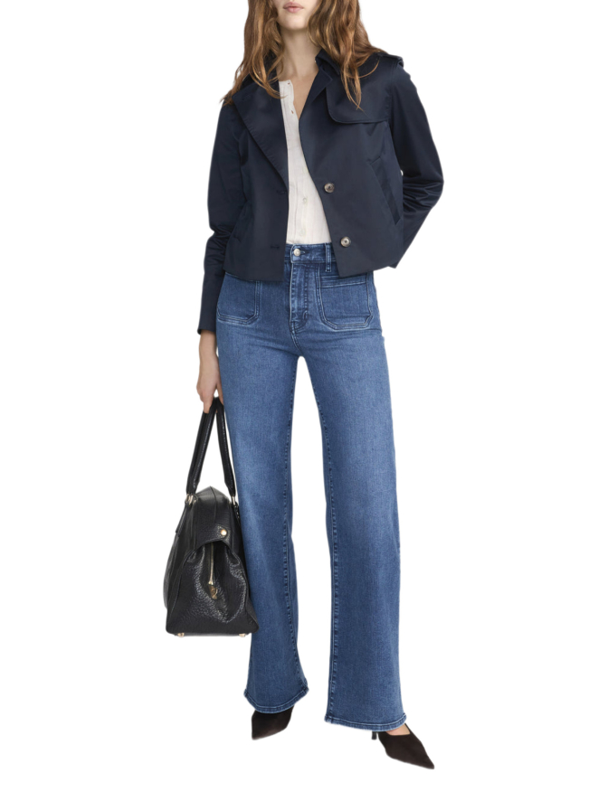 Frame Palazzo-Hose aus Super-Stretch-Denim bei Robert Ley
