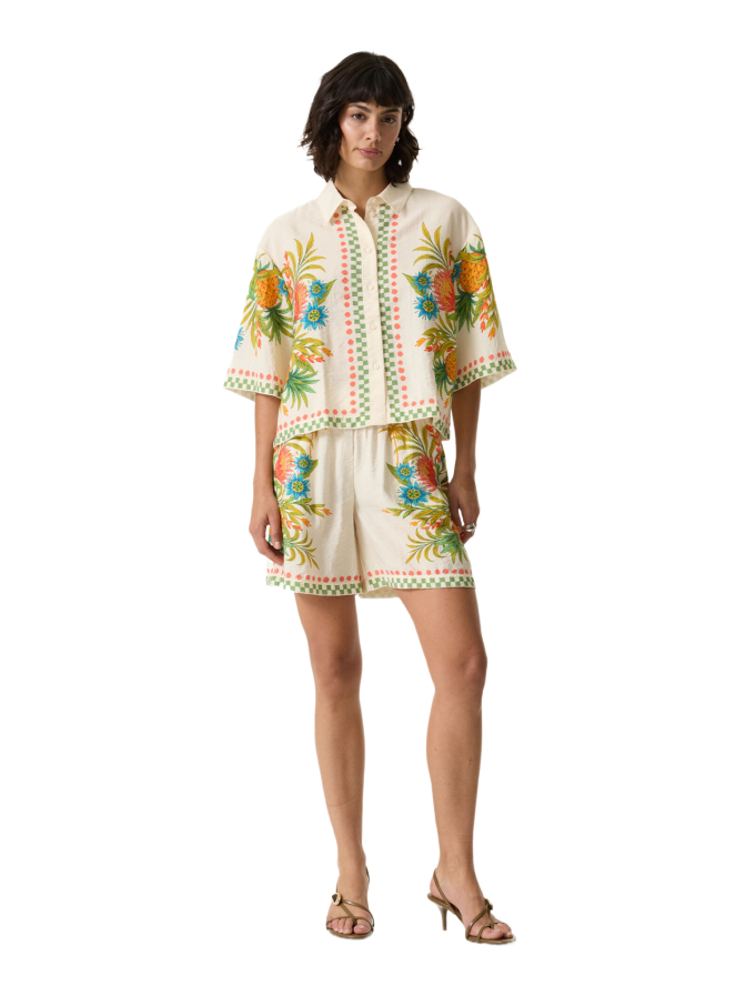 Garcia Kurzarm-Bluse mit Allover-Print bei Robert Ley